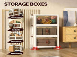 CARLA HOME 3 Tier Stackable Storage Cabinet with Wheels White - Storage Box - Plastic V178-36499