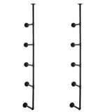 Industrial Pipe Shelf, 5 Tier 2PCS, 9.84in Applicable Board Width Wall-Mount Floating Rustic Wood V952-JSGZWJYGWMBHN3J8IV0