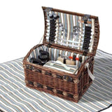 Alfresco 4 Person Picnic Basket Set Wooden Blanket Cooler Bag Outdoor Insulated PICNIC-4PPL-CHEESE-COPP