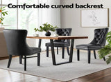 1 Set of 4 Artiss Dining Chairs Black Leather UPHO-C-DIN-1061-BKX4