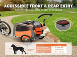 Dog Bike Trailer, Supports up to 30 kg, 2-in-1 Pet Stroller Cart Bicycle Carrier, Easy Folding Cart V952-TCTCLYSCWZXCMJR9ZV0