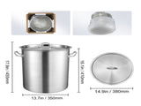 Stainless Steel Stockpot, 42 Quart Large Cooking Pots, Multipurpose Cookware Sauce Pot with Lid & V952-TGFHDB30442QTKOM5V0
