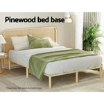 Artiss Bed Frame Double Size Wooden Base Mattress Platform Timber Pine AMBA WBED-AMBA-D-WD-AB