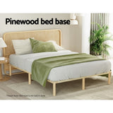 Artiss Bed Frame Queen Size Wooden Base Mattress Platform Timber Pine AMBA WBED-AMBA-Q-WD-AB