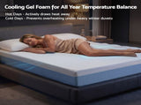 Giselle 22cm Cooling Gel Memory Foam Mattress Queen Medium Firm FOAM-C-MFM-H022-Q