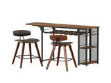 Artiss 3PCS Bar Table and Stools Set Dining Table Solid Wood Kitchen Chairs Cafe Pub BA-TAB-SET-8782-4787