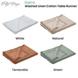 Vintage Design Homewares Gypsy Green Washed Linen Cotton Table Runner 35 x 180cm V442-HIN-TABLER-GYPSYLINENCOTTON-GREEN-RE