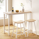 Artiss Bar Table and Stools Set Dining Desk Solid Wood Kitchen Chairs Cafe Pub FUR-S-BAR-TAB-CHR-SET-WD