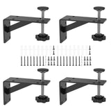 4 Pcs Undermount Sink Brackets, Heavy Duty Adjustable Iron Support Brackets, Black 11cm V1188-MS-721-132