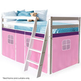 Kingston Slumber Wooden Kids Single Loft Bed Frame - Hiding Space Underneath with Interchangeable V219-BEDSBBKSL1WA