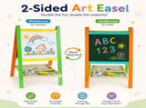 CARLA HOME Kids Art Easel, Double-Sided Chalkboard Whiteboard, Multicolour V178-36542