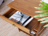 P&P Bamboo Bedside Table Nightstand Smooth Storage Side End Table with Drawers for Small Spaces V767-XJJ227-M-G2