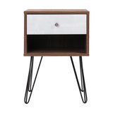 Artiss Bedside Table 1 Drawers with Shelf - LARS FURNI-G-IND-BSIDE-01-WD