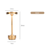 Gold Elegant Aluminum Alloy Rechargeable LED Touch Lamp - 3-Color Dimmable Cordless Table Light V888-ELOSUNG27038