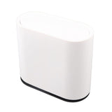 Plastic Trash Can with Press Type Lid Big White Garbage Container Bin for Bathroom Bedroom Kitchen V1294-YM0706-3117230159611