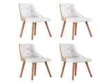 1 Set of 4 Artiss Dining Chairs White PU DINC-TW-2004-PU-WHX4
