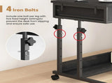 Small Portable Black Rolling Standing Desk with Wheels 80 x 48cm V178-59316