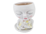 Face Flowerpot Fadeless Resin Head Planter DIY Decorative Adorable Succulent Flowerpot With Drainage V1294-YM0901-3111240041311