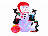 Jingle Jollys Christmas Inflatable Snowman 1.8M Height LED Outdoor Decorations Illuminated XMAS-INF-SNOWMAN-6FT-MC