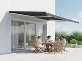 Outdoor Folding Arm Awning Retractable Sunshade Canopy Grey 3.0m x 2.5m V63-842721