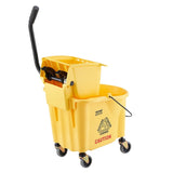Mop Bucket with Wringer, 26 Qt. Commercial Mop Bucket with Side Press Wringer, Side-Press Mop Bucket V952-DJSDTBT2628QRG0VAV0