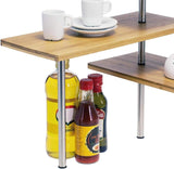 CARLA HOME 3 Tier Corner Shelf Kitchen Spice Rack Organiser with Hooks for Home Storage & V178-36059
