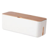 Cable Box Small White, Extension Cord Organizer for Power Stripe Surge Protector Wire V1192-AZ-W-33276