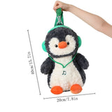 Headphone Penguin Backpack Plush Toy 2-in-1 Creative Doll Bag 15.7 Inches Nylon Material with V1369-AZ3-W-13459