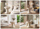 Artiss Paper End Table Honeycomb Coffee Table Foldable Round Bedside Side Table White 40x55cm PAPER-COF-40D-WH