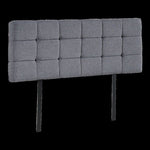 Linen Fabric Double Bed Deluxe Headboard Bedhead - Grey V63-821423