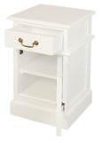 Tasmania 1 Solid Door 1 Drawer Bedside V199-BS101PNRWH