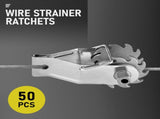 50 Pack Inline Cliplock Wire Strainer Aluminum Alloy Heavy Duty Wire Ratchet Tensioner for Electric V985-WIRESTRAINERRATCHETS50PCS