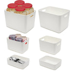 GOMINIMO 6 Pieces Plastic Storage Bins with 4 Lids V227-3720402114060