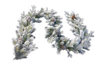 Christmas Garland with Lights - Battery Operated 274cm Snowy Dorchester 112_NATSD274