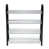 Plastic Aluminum Metal Standing Shoe Rack DIY Shoes Storage Shelf Home Organizer 4 Tiers V1294-YM0722-JY01906-02