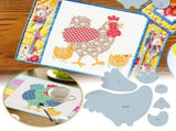 Weekend Chicken Patchworking Template Set - 8 Inch Acrylic Chicken Shape Sewing Stencil, DIY V1366-AZ2-W-16444