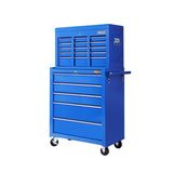 Giantz 14 Drawer Tool Box Cabinet Chest Mechanic Garage Storage Trolley Blue TB-14DR-CH-RO-BU