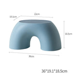 Blue Minimalist Round Shape Footstool - Durable Anti-slip Rainbow Stool for Home, Creative Design V888-ELOSUNG17765