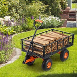 Dump Cart, Metal Garden Dump Cart with Easy to Assemble Frame, Dump Wagon with 2-in-1 Convertible V952-JSZXTC880LBSPVWN9V0