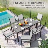 FORTIA 7pc Outdoor Dining Furniture Set, Table and Chairs Setting for Outside V219-OTDODSFOA7TA