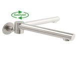 Brushed Nickel Round Basin Wall Mounted Faucet Outlet 180 Swivel Vanity Bathtub Spout V1233-SP603BS