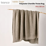 Bianca Sofala Taupe Polyester Chenille Throw Rug 130 x 170 cm V442-BCA-THROW-SOFALA-TAUPE-RE