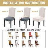 Dining Covers Velvet Stretch Covers for Dining Room Set of 6 Parson Slipcovers V1258-DP02-F-626