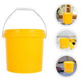 Set of 2 Small Plastic Buckets with Lids, Durable Storage Containers for Household Cleaning and V1369-AZ3-W-09045