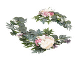 2pcs Hanging Flowers Swag ABS Artificial Decorative Arch Flowers with Bandage for Wedding V1294-YM0718-3115220088211