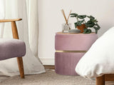 2X Side Table Storage Ottoman - Velvet Padded Stool Vanity Footstool REMI Pink V274-FT-VR-352VASS-PK