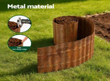 Green Fingers Garden Edging 10ft Metal Flexible Garden Border Corrugated Steel Lawn Edging Rust XFEL-GED-10FT-BZ