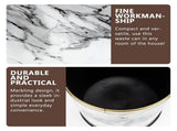 Versatile Home Trash Can, White Marbling, Thickened Base, Easy Use V1366-AZ2-W-23769