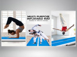 Powertrain 4m Airtrack Tumbling Mat Gymnastics Exercise Air Track with Pump IFM-0401-BUWH-IFP