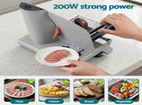 Devanti Meat Slicer Bread Vegetable, 200W Power 0-15mm Adjustable Easy Clean Stable Stainless Steel FS-190-20A-SS